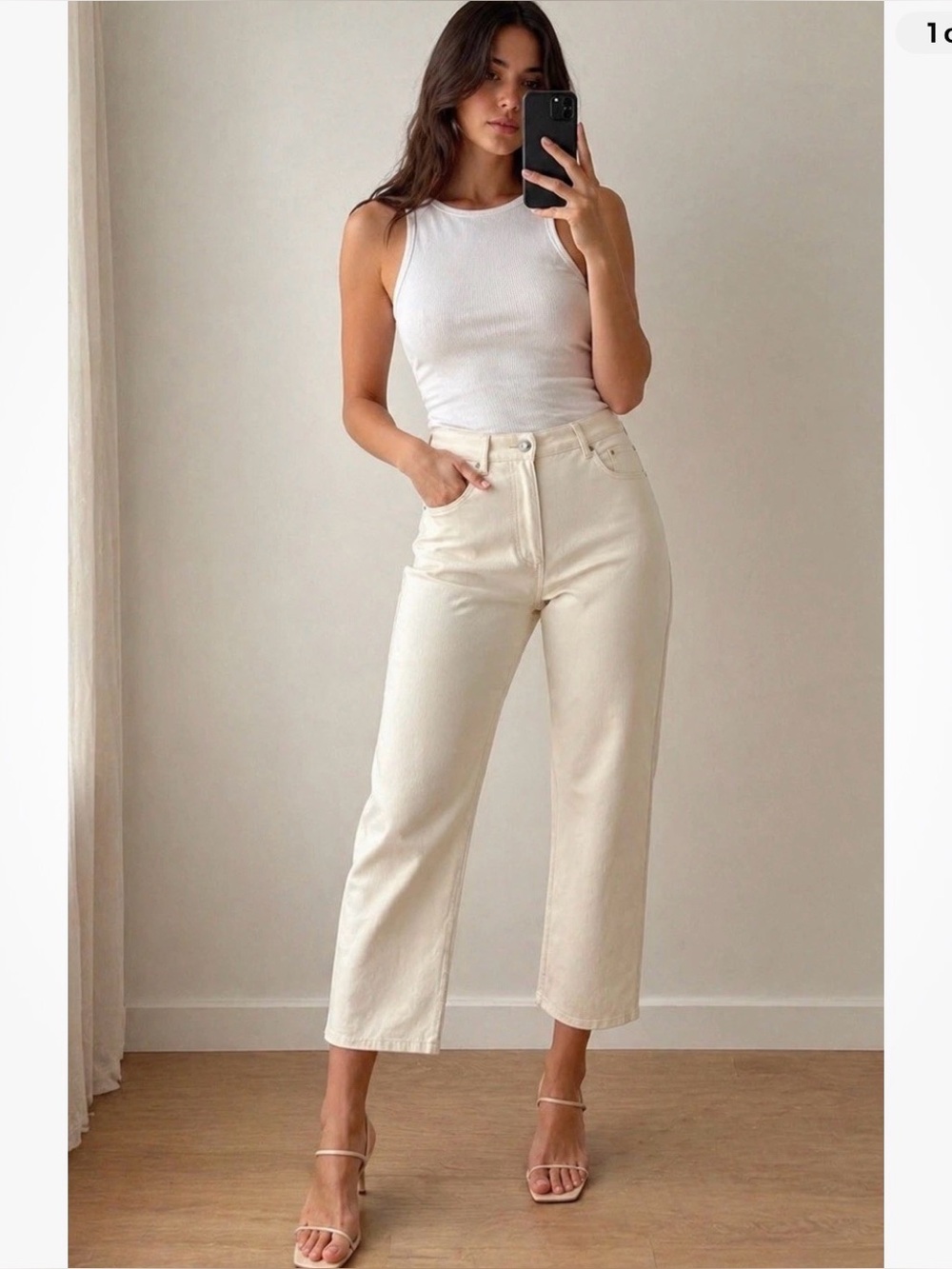 Aritzia Wilfred Melina Cropped Vegan Leather Pants Size 4 Ivory High Rise